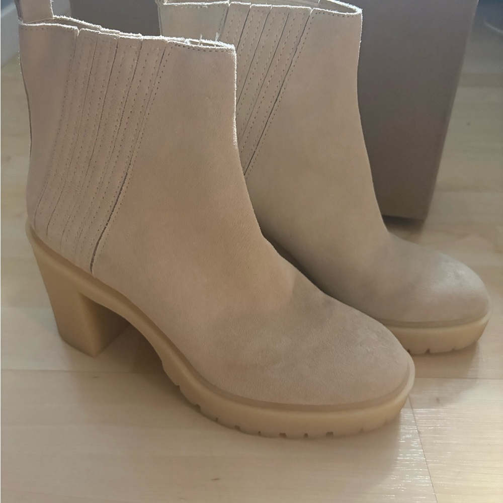 Dolce Vita Celia Dune Suede Ankle Booties